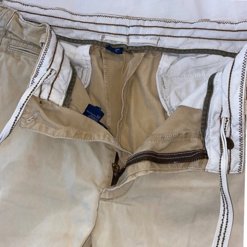Polo‎ Ralph Lauren Chino Shorts Mens 35 Khaki Cotton Twill Flat Front Pony Logo